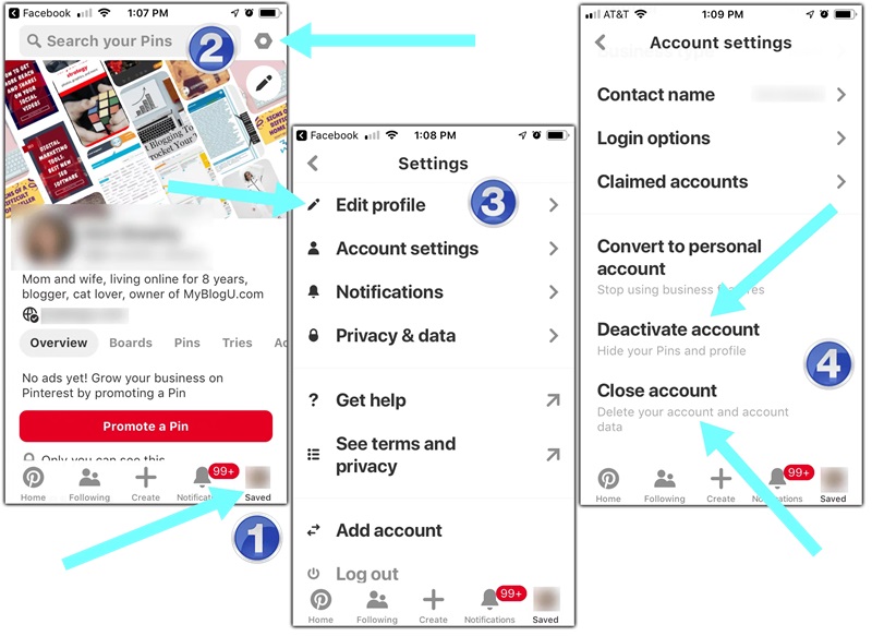  How to delete my Pinterest account on Android/iOS