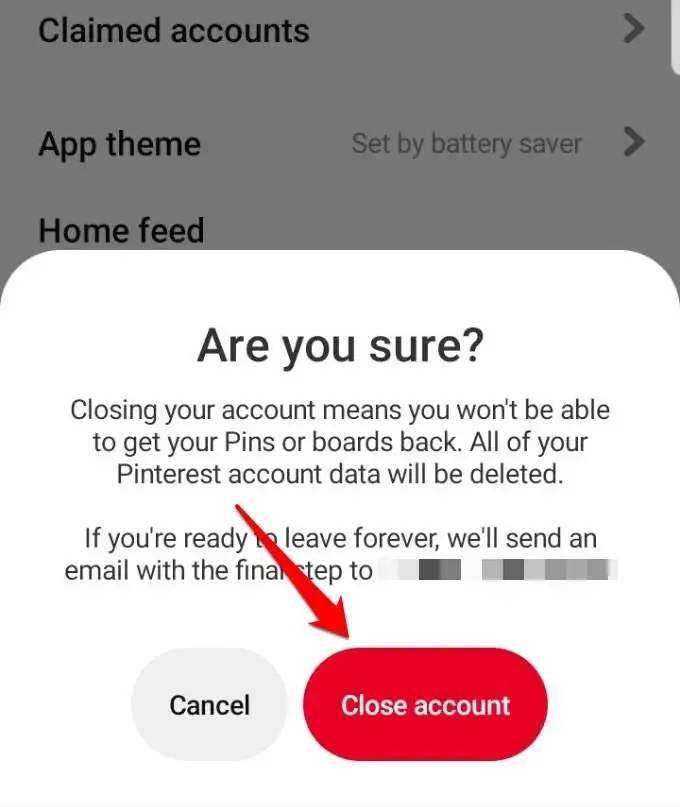 How to deactivate my Pinterest account on Android/iOS