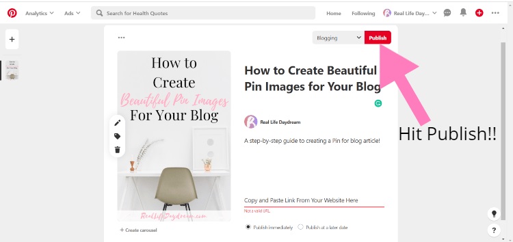  Create Pins from your Blog posts