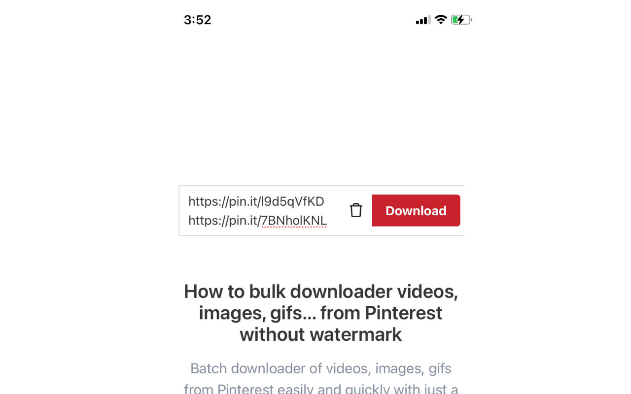 Paste the URLs into the tool